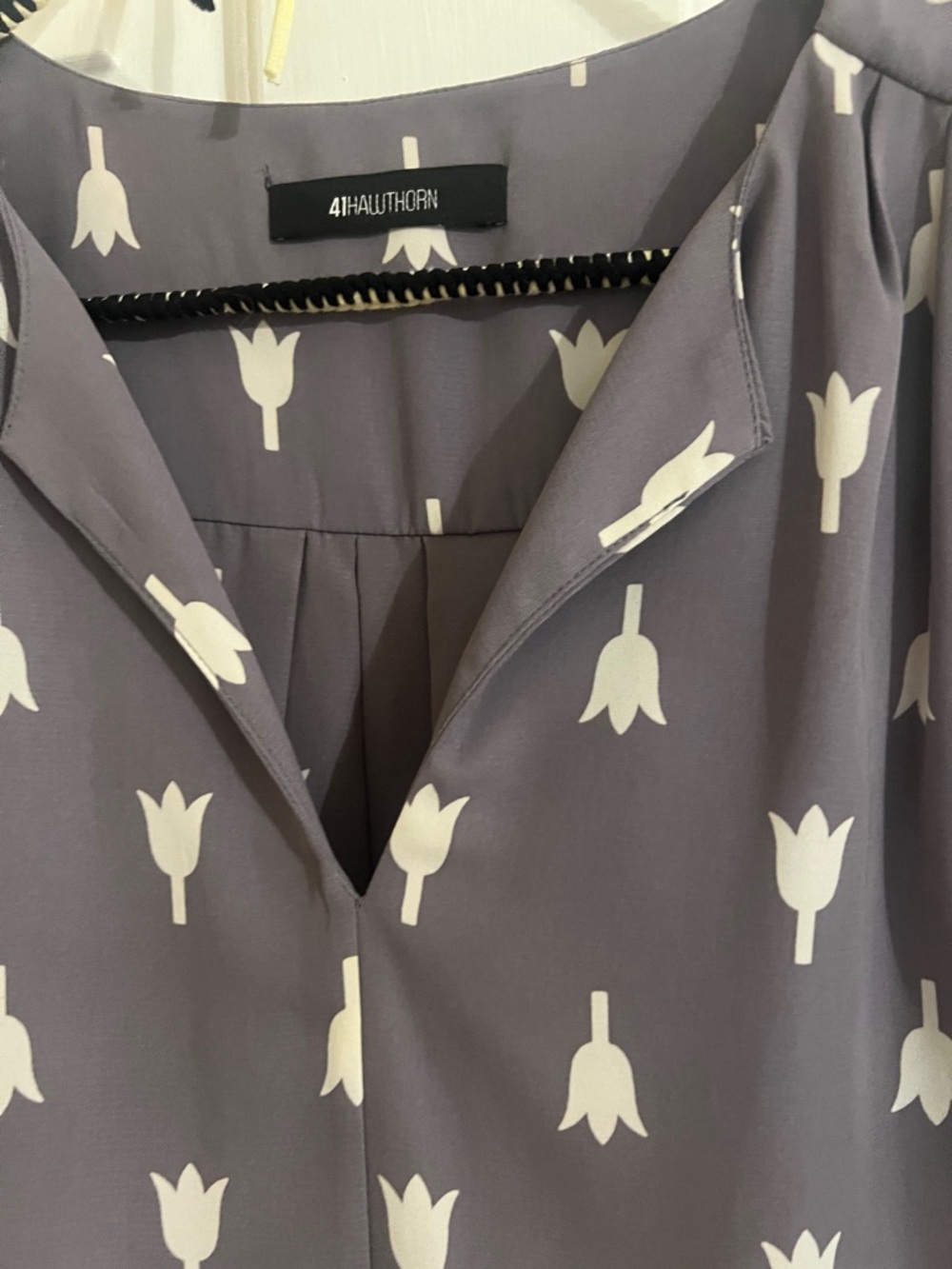 41 Hawthorn Lavender Tulip Print Blouse